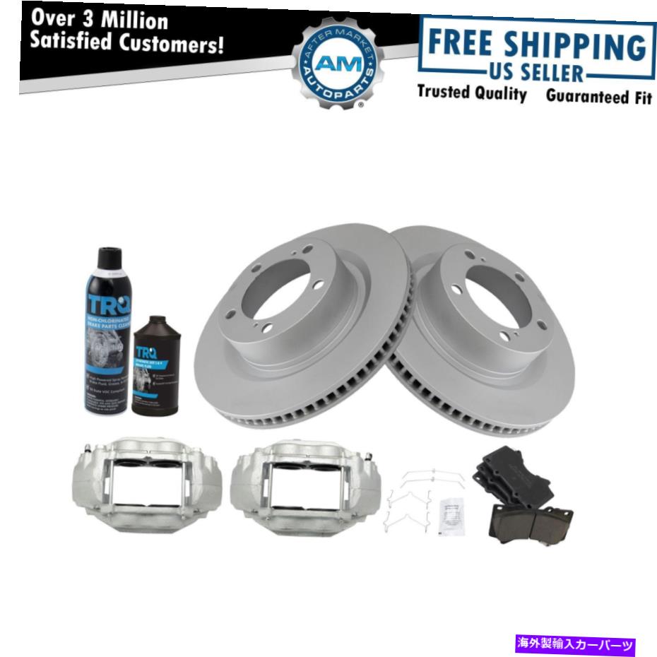 brake disc rotor フロントブレーキキャリパーセラミックパッドとローターに適合します2008-2015トヨタセコイアツンドラ Front Brake Calipers Ceramic Pads & Rotors Fits 2008-2015 Toyota Sequoia Tundra【並行輸入品】