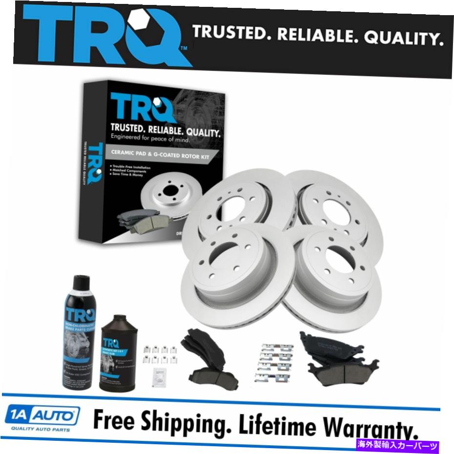 brake disc rotor F-150ピックアップ用のTRQフロント＆リアセラミックディスクブレーキパッドとGコーティングローターキット TRQ Front & Rear Ceramic Disc Brake Pads & G-Coated Rotor Kit for F-150 Pickup【並行輸入品】