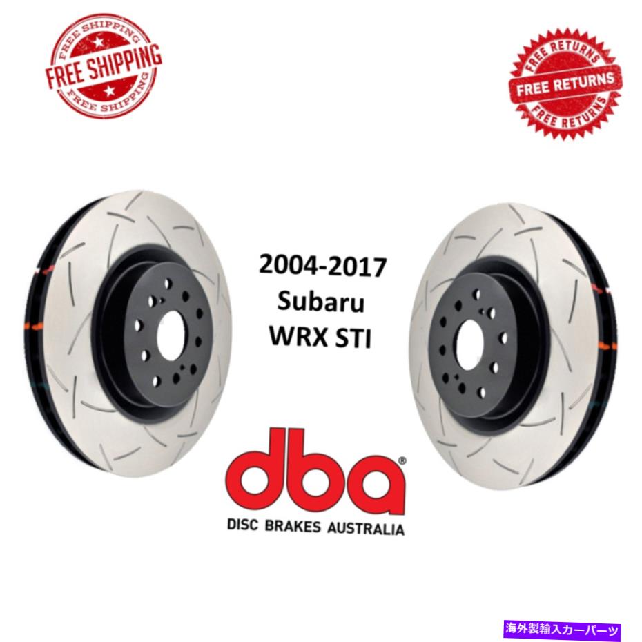 brake disc rotor DBAステージ4スロット付きT3 4000フロントブレーキディスクローターペア04-17スバルWRX STI DBA Stage 4 Slotted T3 4000 Front Brake Disc Rotor Pair For 04-17 Subaru WRX STI【並行輸入品】