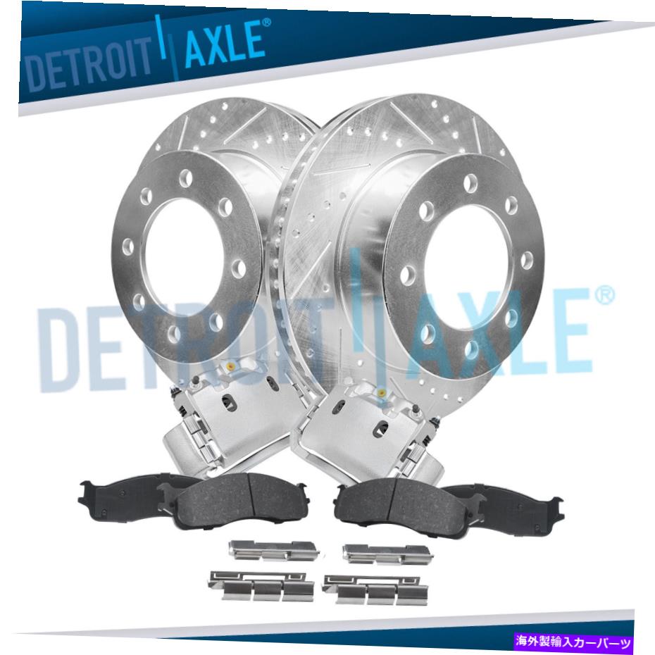 brake disc rotor フロントドリルローターとキャリパーダッジラム用セラミックブレーキパッド1500 2500 3500 Front Drilled Rotors & Calipers Ceramic Brake Pads for Dodge Ram 1500 2500 3500【並行輸入品】