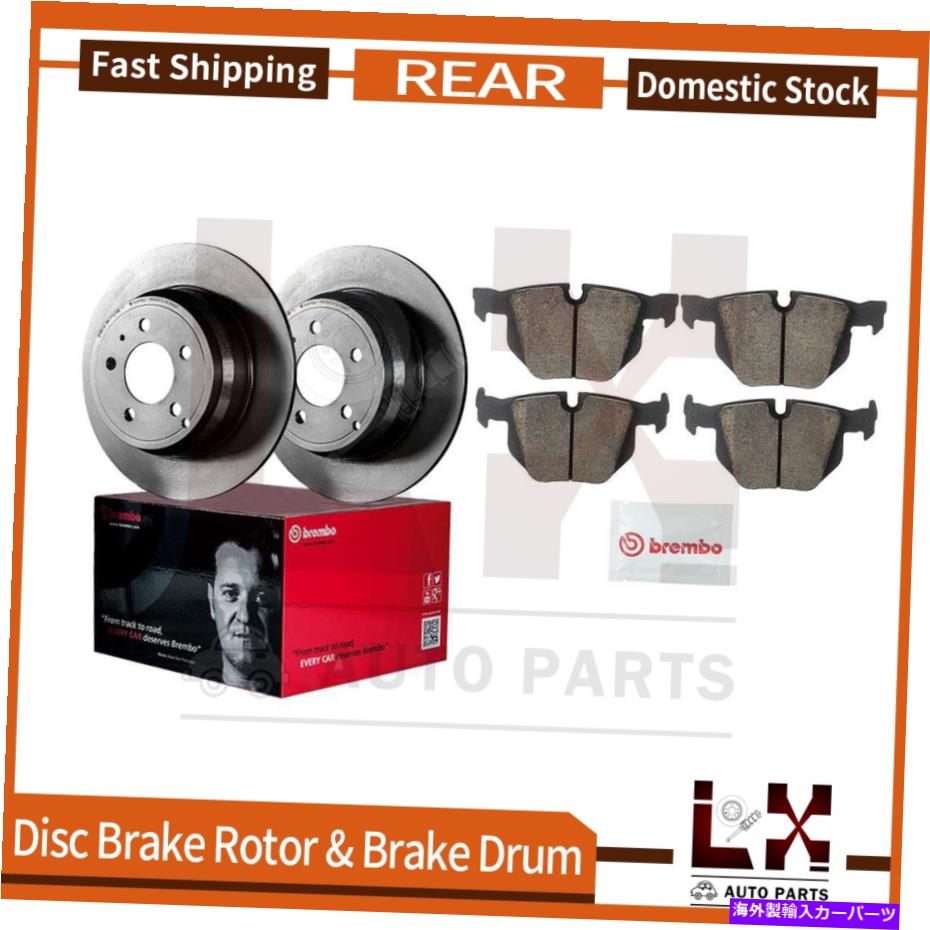 brake disc rotor リアブレンボブレーキローターとセラミックブレーキパッドセット2007-2008 BMW 335XI Rear Brembo Brake Rotors & Ceramic Brake Pads Set Set For 2007-2008 BMW 335xi【並行輸入品】