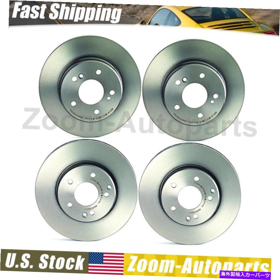 brake disc rotor Bremboフロントリアブレーキローターセット4フィット2001-2005メルセデスベンツC240 Brembo Front Rear Brake Rotors Set of 4 Fits 2001-2005 Mercedes-Benz C240【並行輸入品】