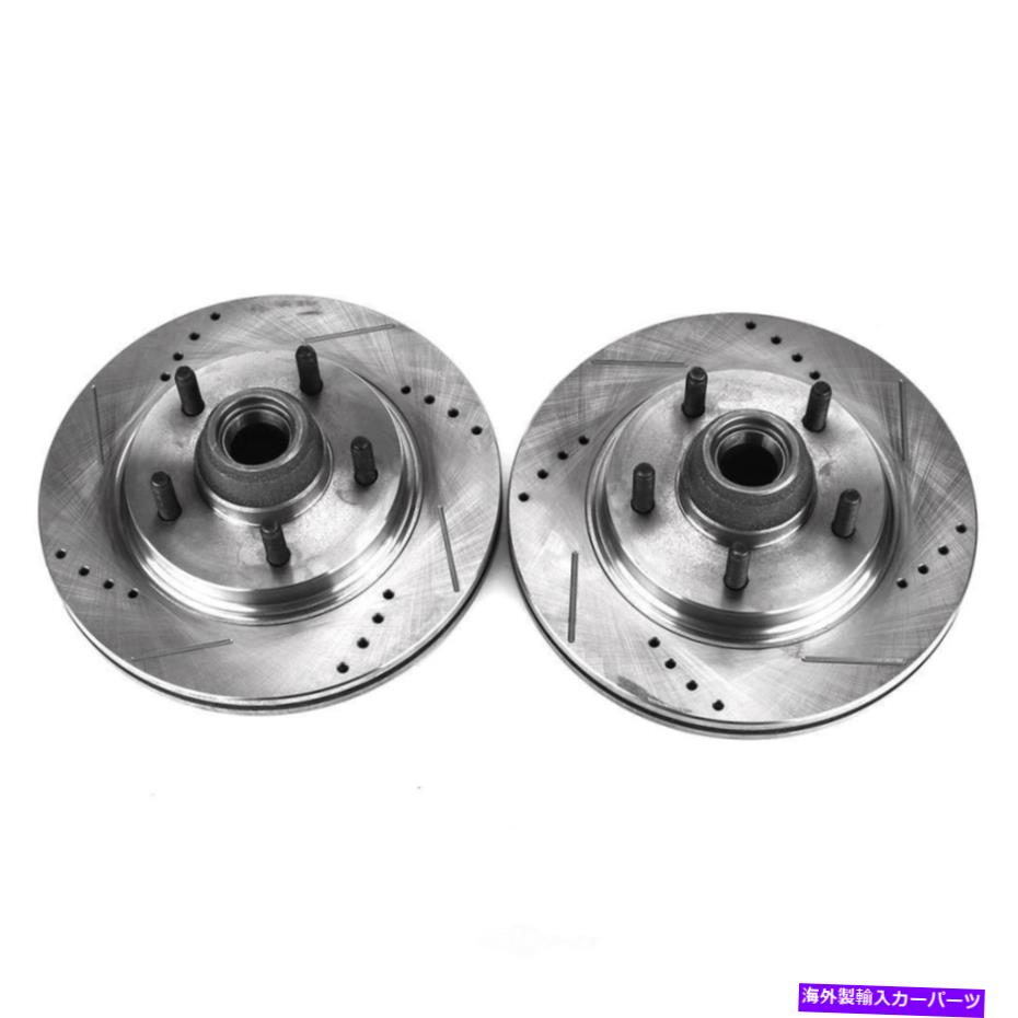 brake disc rotor ディスクブレーキローターセットフロントドリルとスロット付きブレーキローターペアフロントパワーストップ Disc Brake Rotor Set-Front Drilled and Slotted Brake Rotor Pair Front Power Stop【並行輸入品】