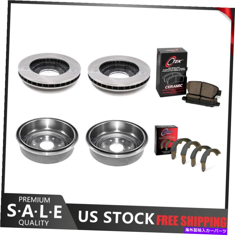 brake disc rotor 1975-1976ジープJ10ブレーキローターとセラミックパッド +ブレーキドラムと靴 Fits 1975-1976 Jeep J10 Brake Rotors & Ceramic Pads + Brake Drums & Shoes【並行輸入品】