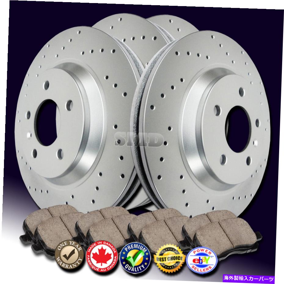 brake disc rotor Z0911 1997 1998 1999 ES300クロスドリルブレーキローターセラミックブレーキパッド[F+R] Z0911 1997 1998 1999 ES300 Cross Drilled Brake Rotors Ceramic Brake Pads [F+R]【並行輸入品】