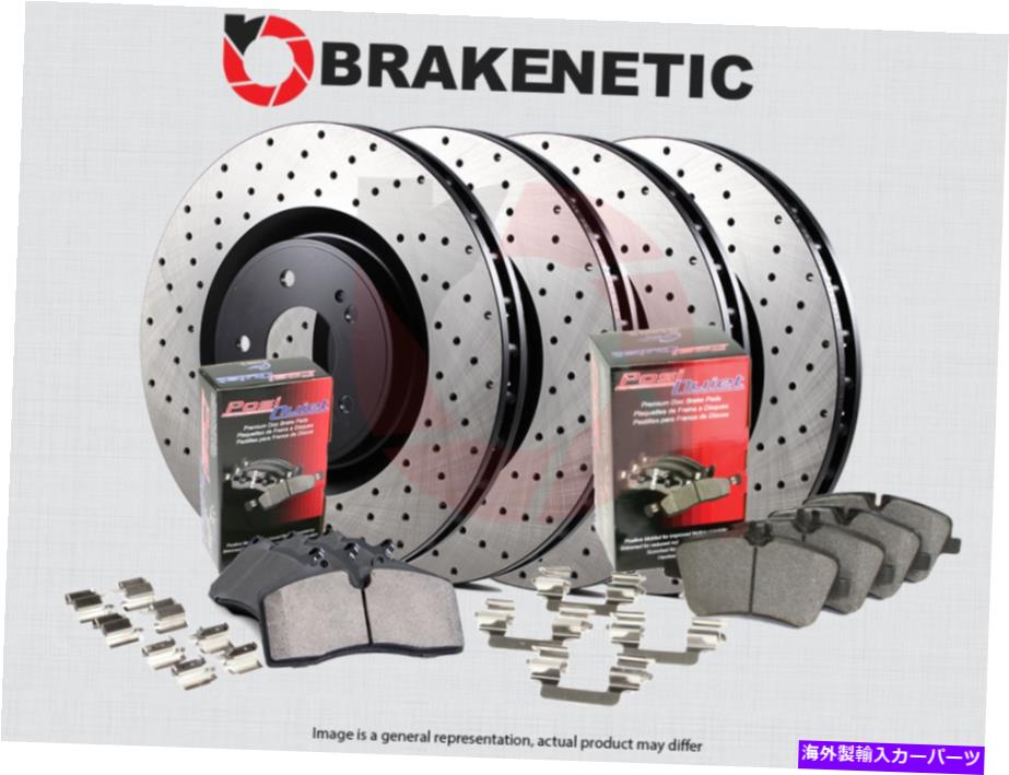 brake disc rotor [F＆R] Brakenetic Premium Drilled Brake Rotors + Posi静かなセラミックパッドBPK73943 [F&R] BRAKENETIC PREMIUM DRILLED Brake Rotors + POSI QUIET Ceramic Pads BPK73943【並行輸入品】