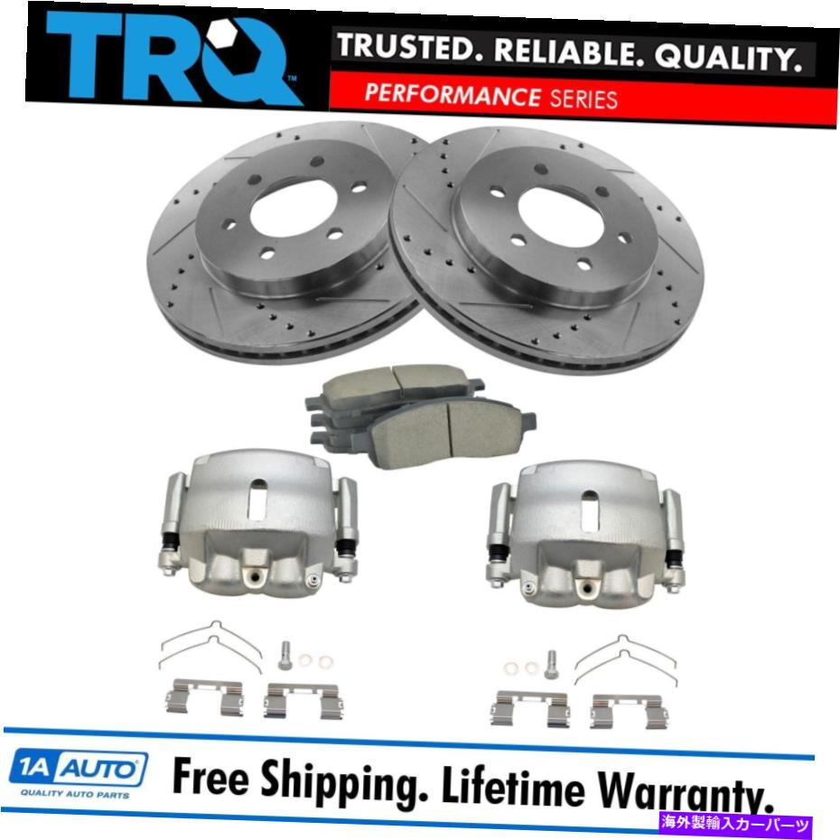 brake disc rotor TRQフロントセラミックパッドコーティングローター＆キャリパーキットw/化学物質 TRQ Front Ceramic Pad Coated Rotor & Calipers Kit w/Chemicals【並行輸入品】