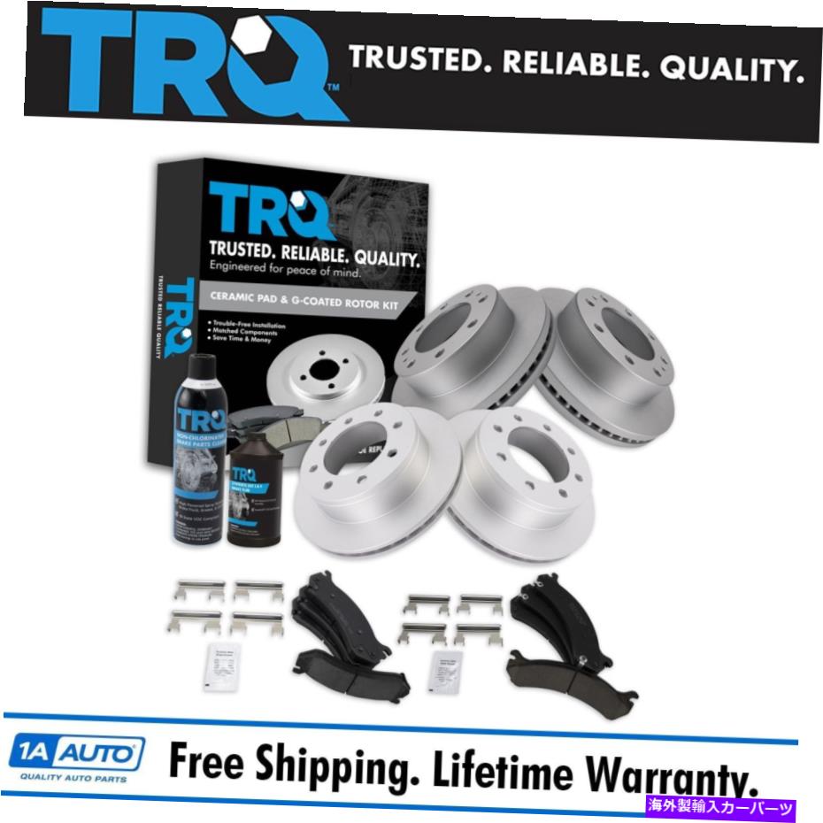 brake disc rotor TRQフロント＆リアセラミックブレーキパッド＆コーティングされたローターキットw/fluids for GM SUVトラック TRQ Front & Rear Ceramic Brake Pad & Coated Rotor Kit w/Fluids for GM SUV Truck【並行輸入品】