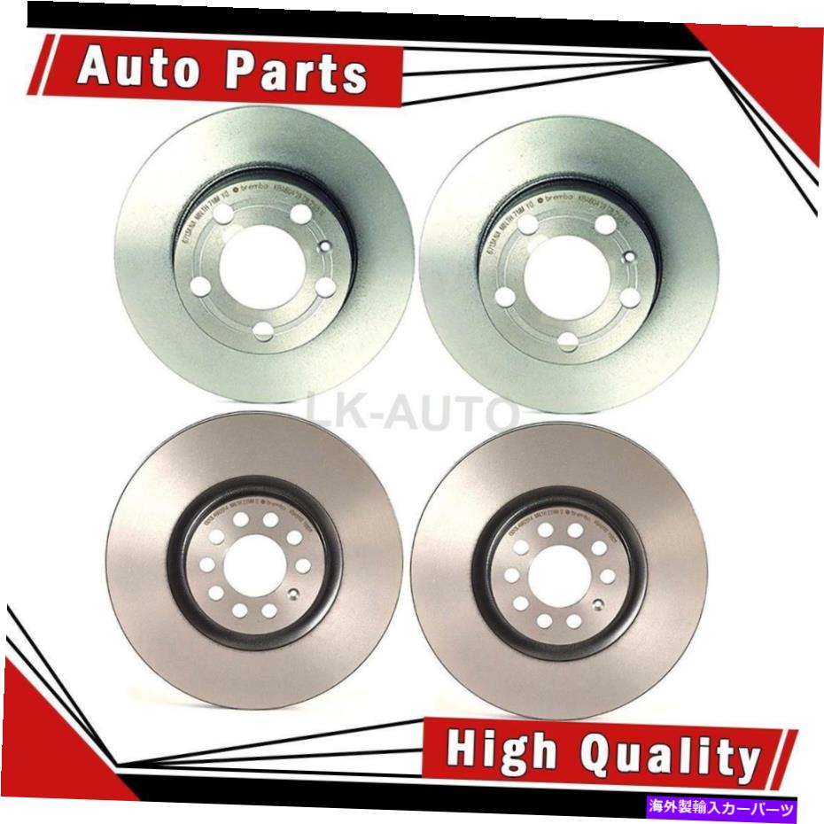 brake disc rotor アウディTT 2000-2006用のディスクブレーキローターのブレンボフロントリア4 Brembo Front Rear 4 Of Disc Brake Rotors For Audi TT 2000-2006【並行輸入品】