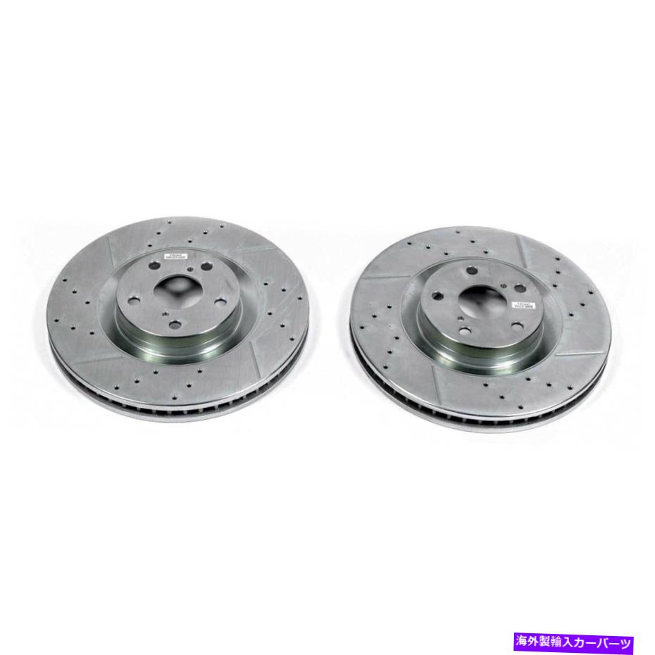 brake disc rotor パワーストップ - レクサスI用のフロントドリル、スロット、亜鉛メッキブレーキローターペア Power Stop - Front Drilled, Slotted and Zinc Plated Brake Rotor Pair for Lexus I【並行輸入品】