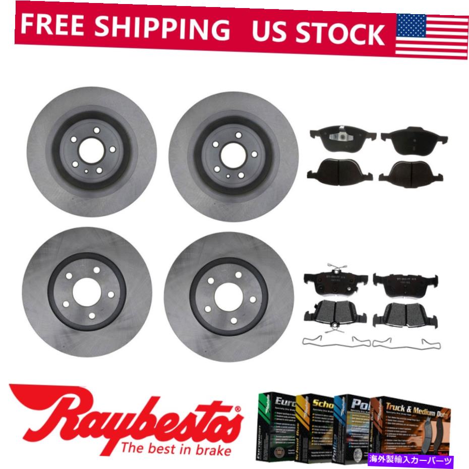 brake disc rotor フィット2017-2019フォードエスケープフロントリアブレーキローターとセラミックブレーキパッド Fits 2017-2019 Ford Escape Front Rear Brake Rotors & Ceramic Brake Pads【並行輸入品】