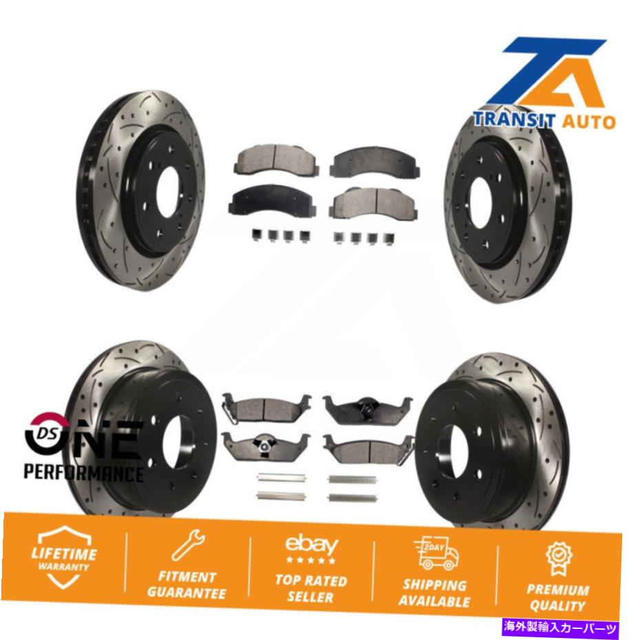brake disc rotor フロントリアコートドリルスロットディスクブレーキローターローターセミメタルパッドキットFORD F-150 Front Rear Coat Drill Slot Disc Brake Rotor Semi-Metallic Pad Kit For Ford F-150【並行輸入品】
