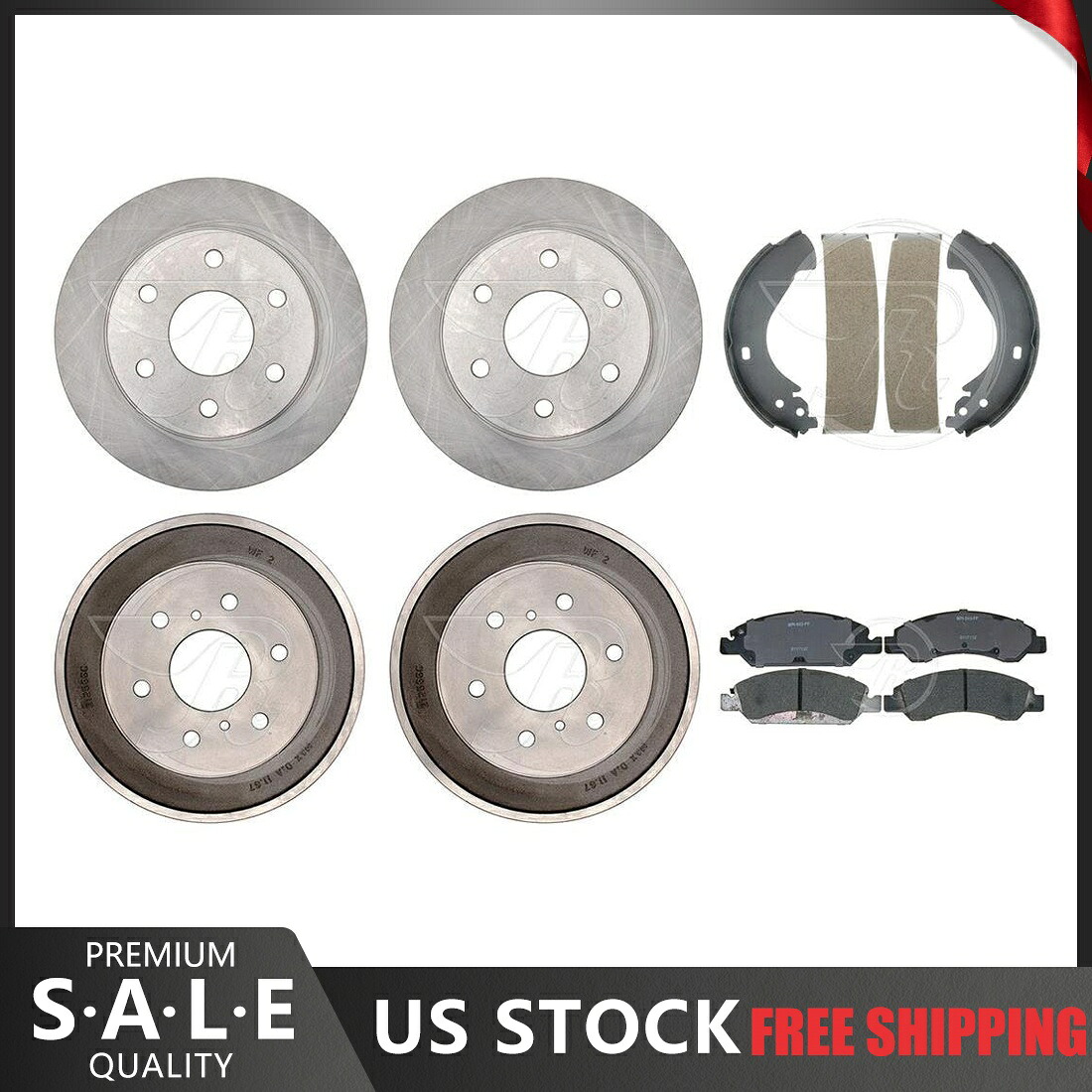 brake disc rotor 2007年のGMCシエラフロントセラミックパッド＆ブレーキローター +リアブレーキドラム＆シューズ For 2007 GMC Sierra Front Ceramic Pads & Brake Rotors + Rear Brake Drums & Shoes【並行輸入品】｜Us Custom Parts Shop USDM