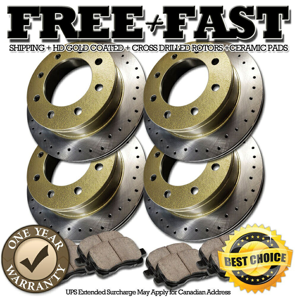 brake disc rotor ウィルウッドgtシリーズシリーズ性性160-2540 J1225 FRONT+REAR Drilled Brake Rotor Ceramic Pads FOR 2009 Ford F-350 4WD Dually【並行輸入品】|Us Custom Parts Shop USDM