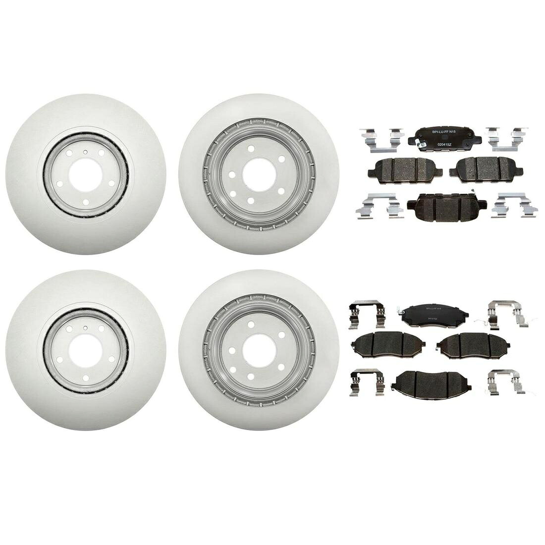 brake disc rotor EX35 2010 2009 2008フロントリアキットコーティングローターとセラミックパッド-RayBestos Fits EX35 2010 2009 2008 Front Rear Kit Coated Rotors & Ceramic Pads - Raybestos【並行輸入品】
