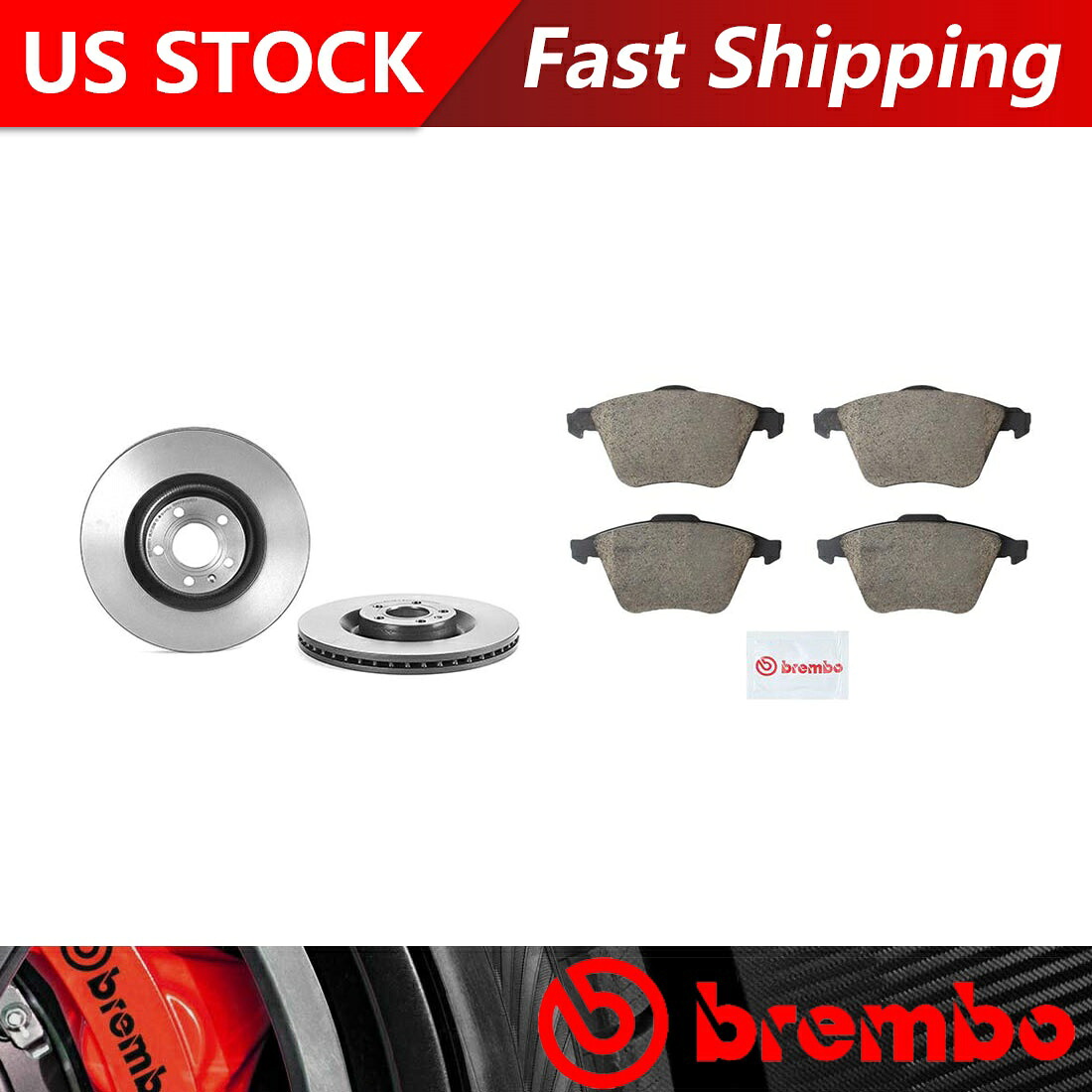 brake disc rotor 2004-2009アウディS4フロントブレーキローターとセラミックブレーキパッド-Brembo OE Fits 2004-2009 Audi S4 Front Brake Rotors & Ceramic Brake Pads - Brembo OE【並行輸入品】｜Us Custom Parts Shop USDM