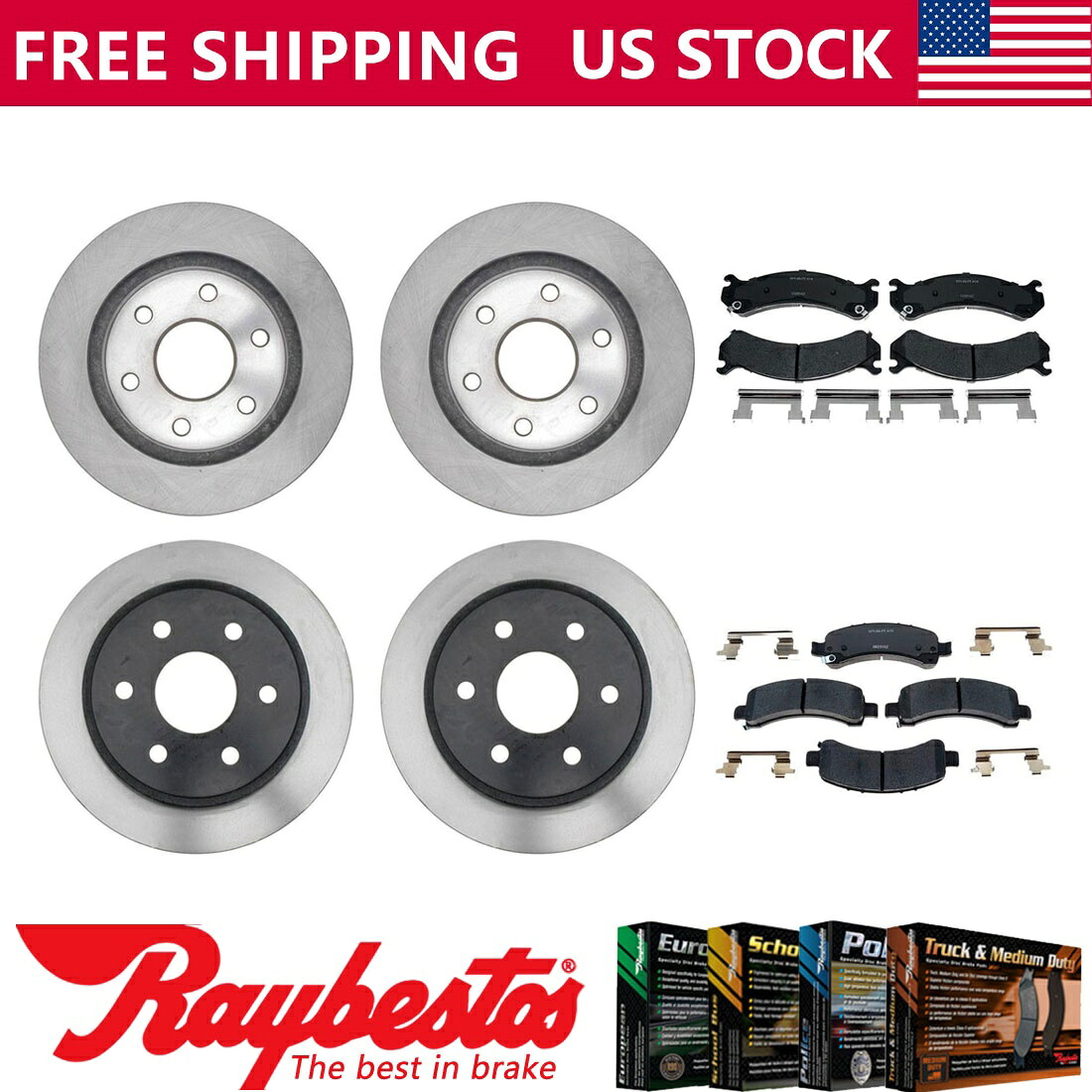 brake disc rotor 2006年GMC Savana 2500フロントリアブレーキローターとセラミックブレーキパッド-raybestos For 2006 GMC Savana 2500 Front Rear Brake Rotors & Ceramic Brake Pads -Raybestos【並行輸入品】