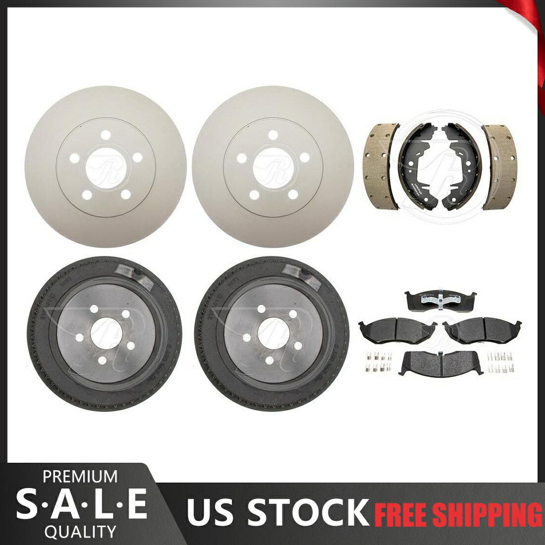 brake disc rotor 1996年から2000年のプリマスボイジャーコーティングブレーキローター&パッド +ブレーキドラム&シューズ Fits 1996-2000 Plymouth Voyager Coated Brake Rotors & Pads + Brake Drums & Shoes【並行輸入品】|Us Custom Parts Shop USDM