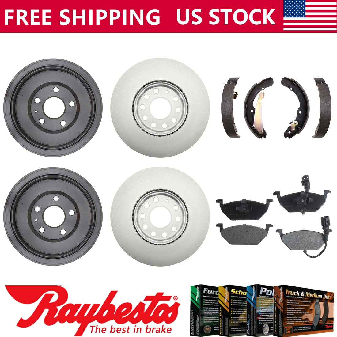brake disc rotor 2012年フォルクスワーゲンジェッタコーティングブレーキロータードラムメタリックパッドとブレーキシューズ For 2012 Volkswagen Jetta Coated Brake Rotors Drums Metallic Pads & Brake Shoes【並行輸入品】｜Us Custom Parts Shop USDM