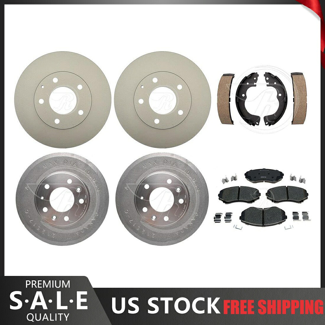brake disc rotor 2003-2005マツダMPVコーティングブレーキローターセラミックパッド +ブレーキドラムシューズ Fits 2003-2005 Mazda MPV Coated Brake Rotors Ceramic Pads + Brake Drums Shoes【並行輸入品】｜Us Custom Parts Shop USDM