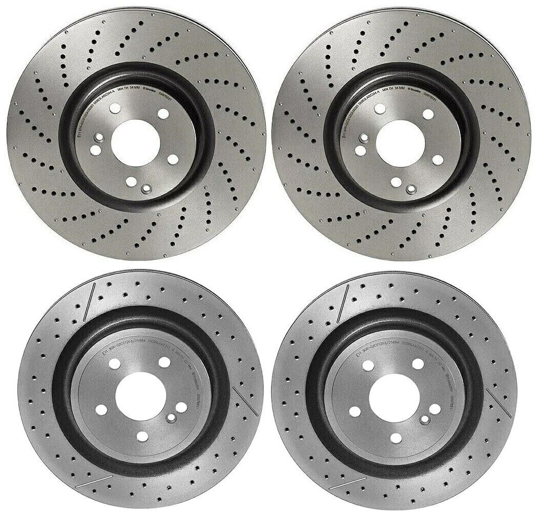 brake disc rotor MB R172 SLC43 AMG用のブレンボフロント＆リアXドリルコーティングブレーキディスクローターキット Brembo Front & Rear X-Drilled Coated Brake Disc Rotors Kit For MB R172 SLC43 AMG【並行輸入品】