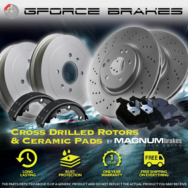 brake disc rotor 2001 Ford F-150 RWD 7ラグのフロントドリルローターパッドとリアドラムシューズ Front Drilled Rotors Pads & Rear Drums Shoes for 2001 Ford F-150 RWD 7-Lugs【並行輸入品】｜Us Custom Parts Shop USDM