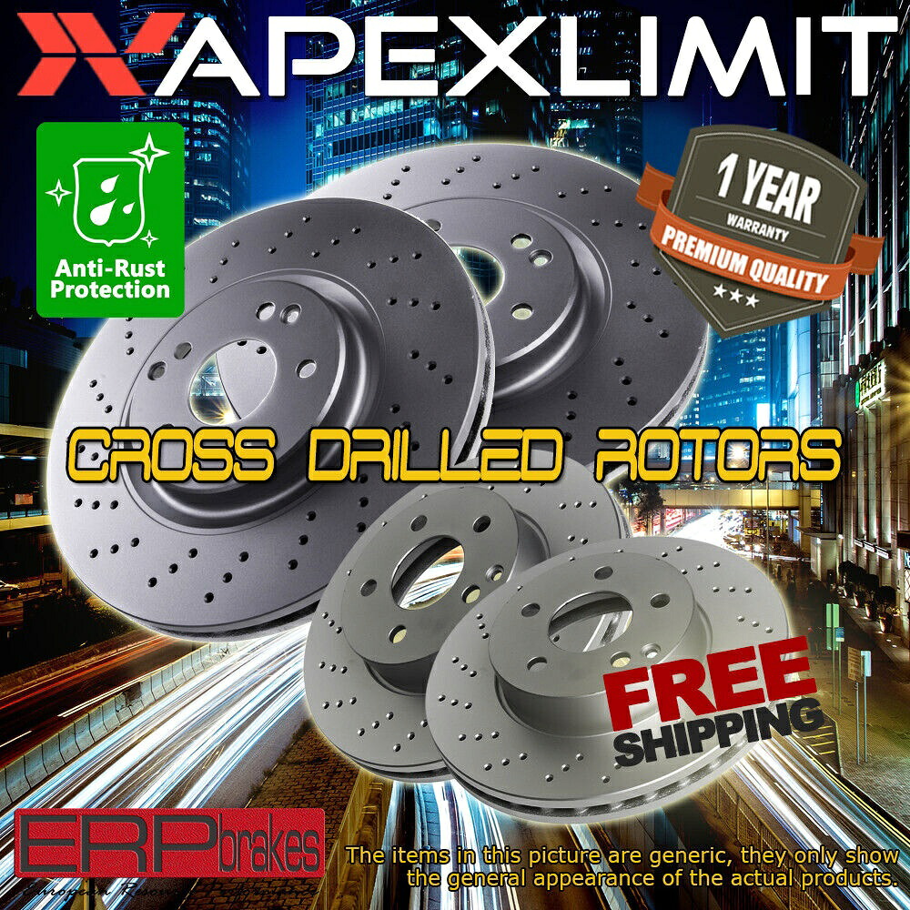 brake disc rotor ebcブレーキS13KF1831S13 F+R Cross Drilled rotors & Ceramic Pads for 2012-2015 BMW 328i Base 2.0L Turbo【並行輸入品】