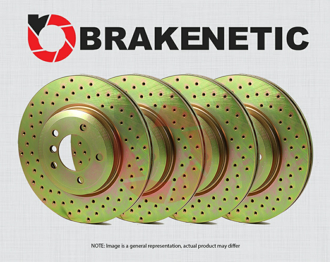 brake disc rotor EBC GD7513 GD SPORT DIMPLE DRILLILD＆スロットブレーキローター - [FRONT + REAR] BRAKENETIC SPORT Cross DRILLED Brake Disc Rotors BSR77261【並行輸入品】