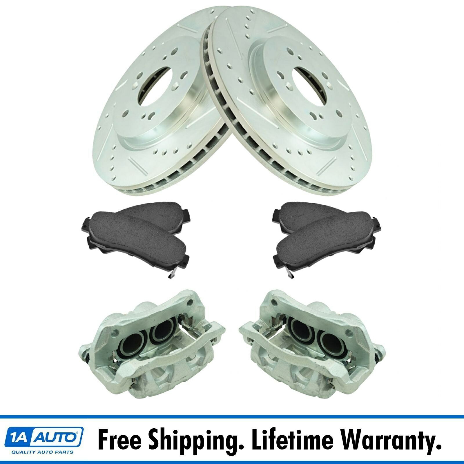 brake disc rotor フロントディスクブレーキキャリパーPOSIセラミックパッドとRDX CR-V用パフォーマンスローターキット Front Disc Brake Caliper Posi Ceramic Pad & Performance Rotor Kit for RDX CR-V【並行輸入品】
