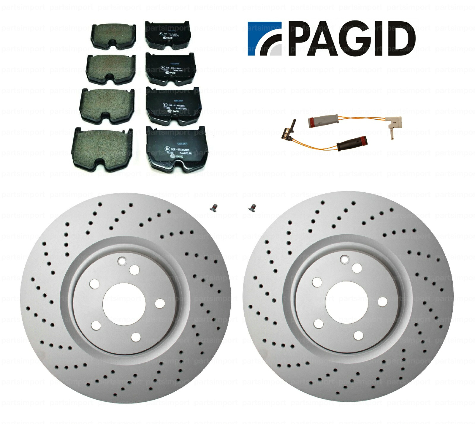 brake disc rotor フロントブレーキディスクローター +ブレーキパッド +メルセデス用センサーW211 E55 AMG 03-06 Front Brake Discs Rotors + Brake Pads + Sensors for Mercedes W211 E55 AMG 03-06【並行輸入品】