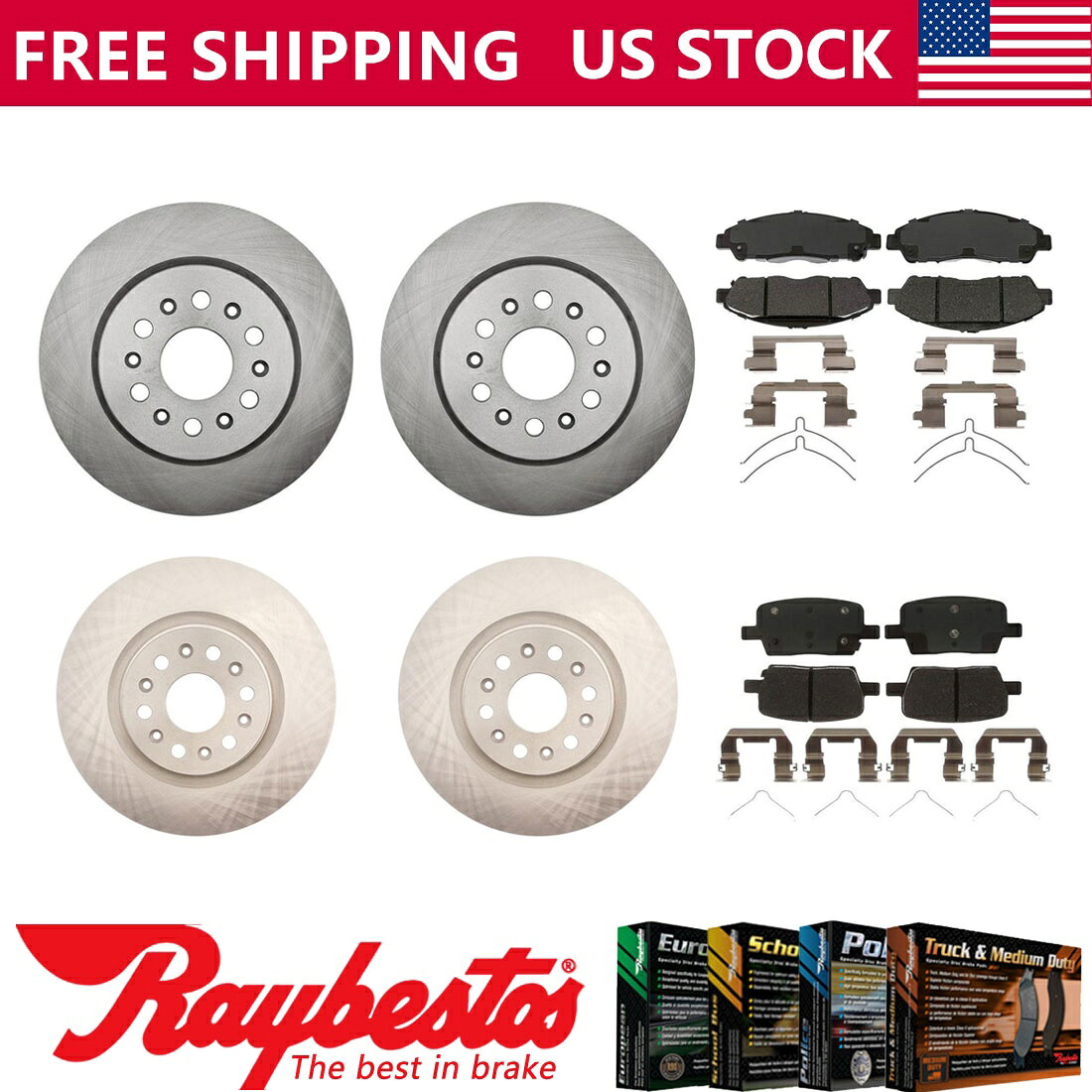 brake disc rotor hkc4902.370b For 2018-2019 Buick Enclave AWD Front Rear Brake Rotors & Ceramic Brake Pads【並行輸入品】｜Us Custom Parts Shop USDM