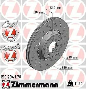 brake disc rotor 12+アウディa6 quattro 3.0 Zimmermann Front Passenger Side Disc Brake Rotor for BMW (150.2941.70)【並行輸入品】