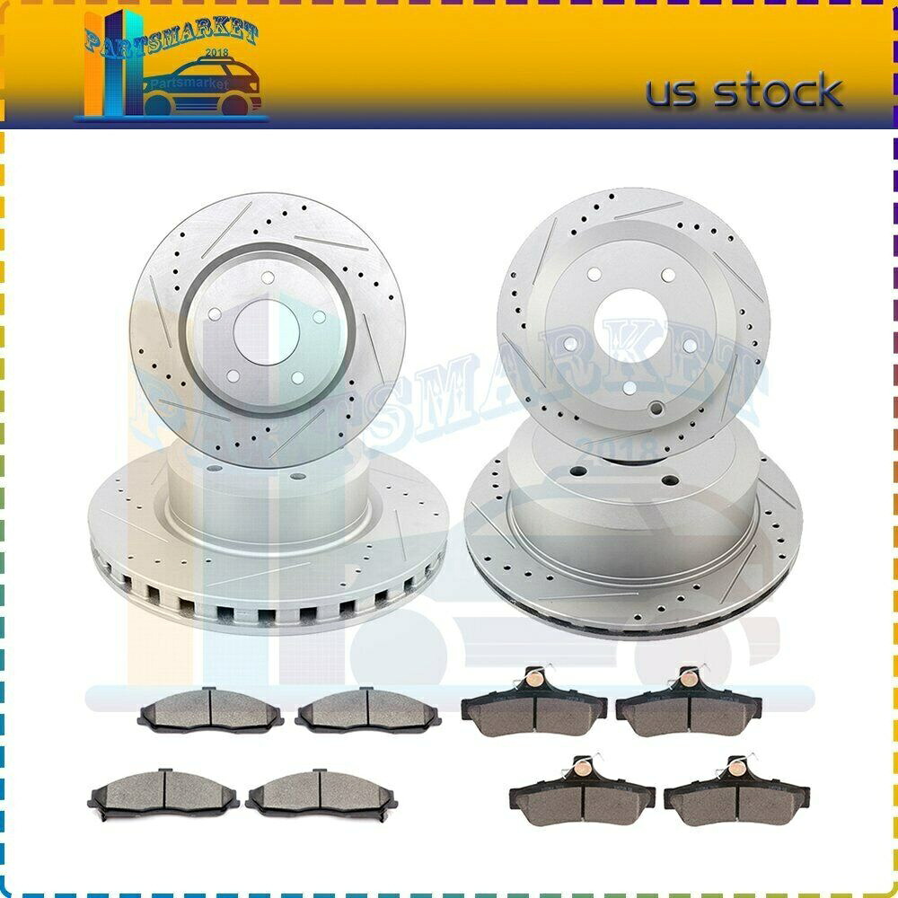 brake disc rotor ジェネシスクーペのの2010-14 Front & Rear Brake Discs Rotors Ceramic Pads Fits Pontiac GTO 2005 - 2006 Drill【並行輸入品】｜Us Custom Parts Shop USDM