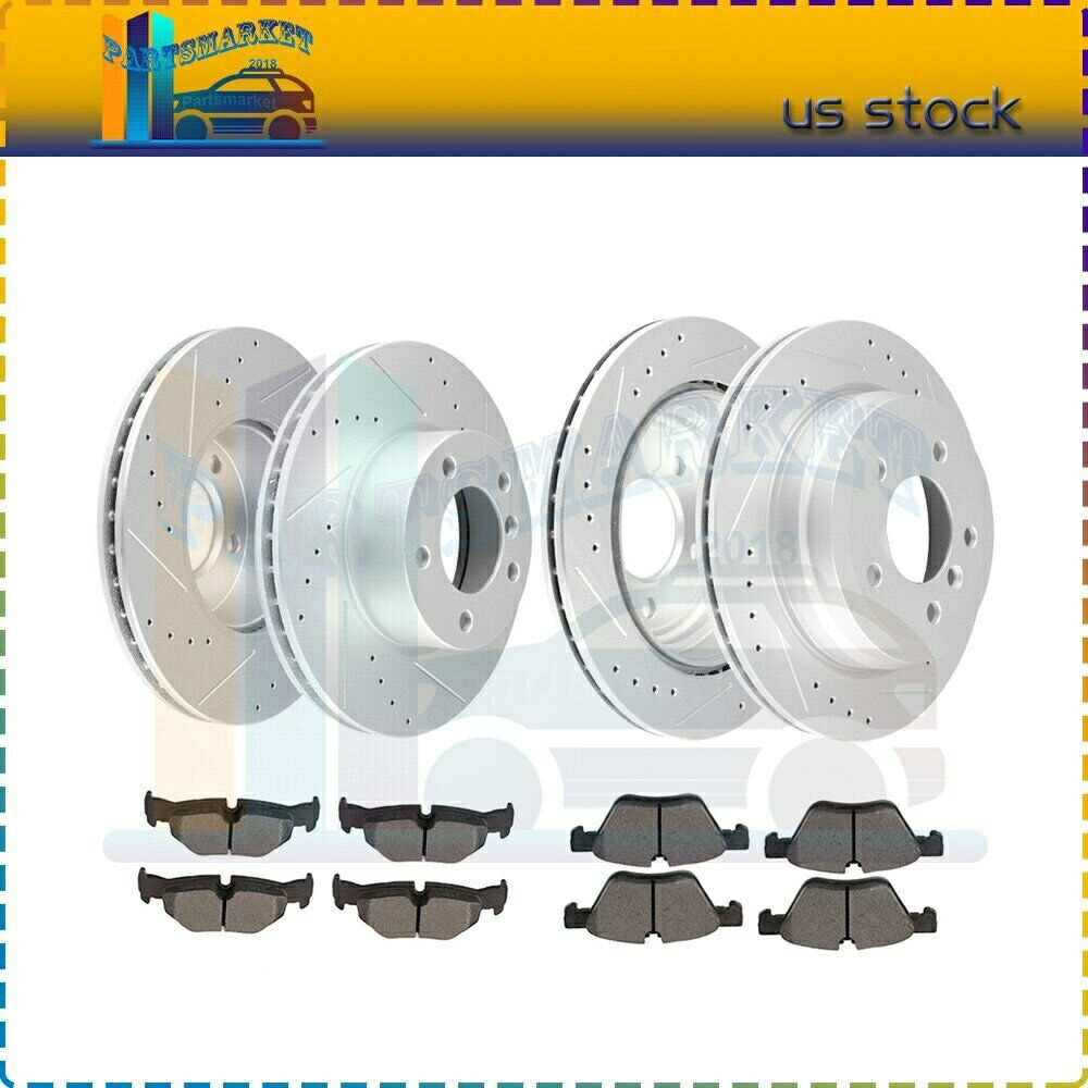 brake disc rotor 1998年年2004年年ののレピッドのフロントブレンボセラミックブレンボセラミックパッドと 2X Front & 2X Rear Discs Brake Rotors and Pads For 2006 BMW 325i【並行輸入品】