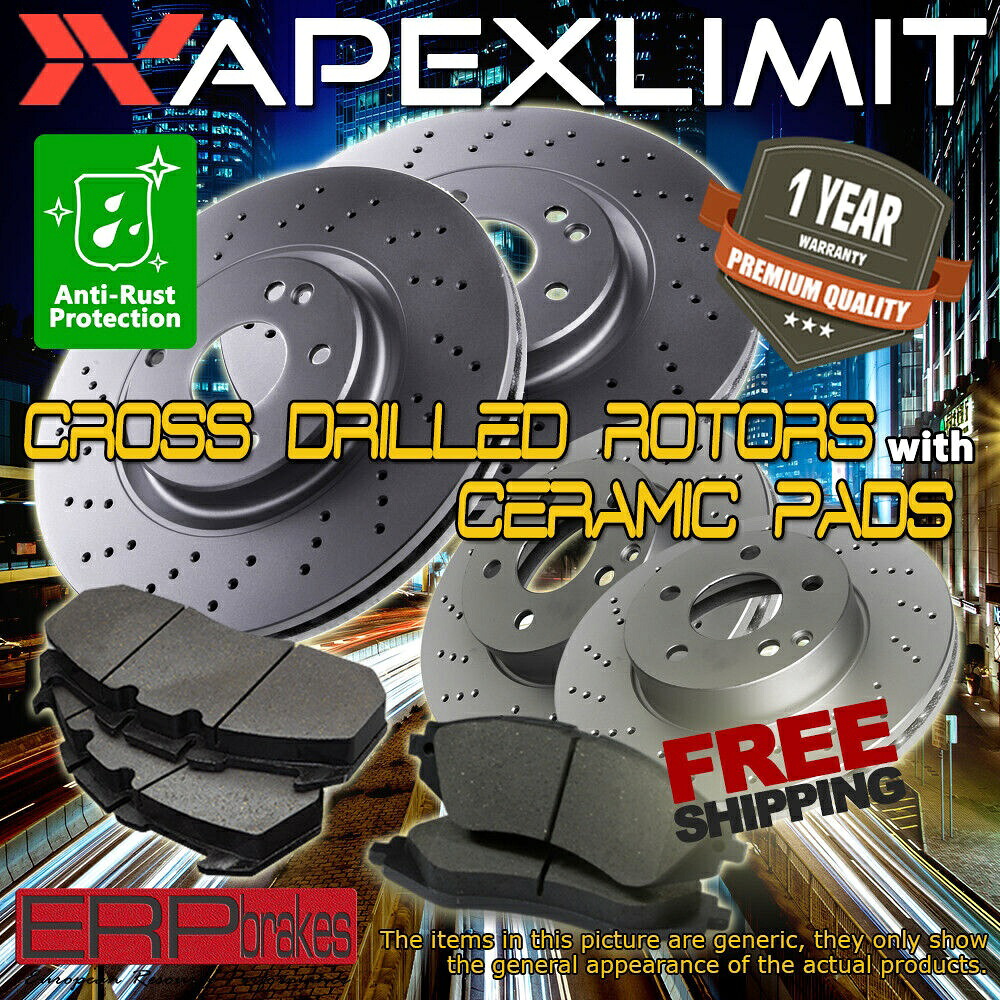 brake disc rotor 2017年年メルセデスマイバッハs550 F+R Drilled Rotors & Pads for 2008-2012 Mercedes Benz C300 w/295mm front rotors【並行輸入品】