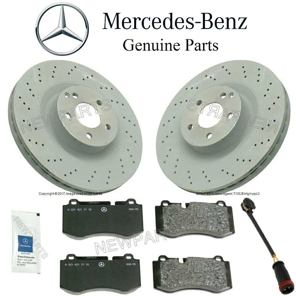 brake disc rotor メルセデスC216 W221 R230フロント2ディスクローターとブレーキパッドセンサーキットOES用 For Mercedes C216 W221 R230 Front 2 Disc Rotors & Brake Pad Set Sensor Kit OES【並行輸入品】