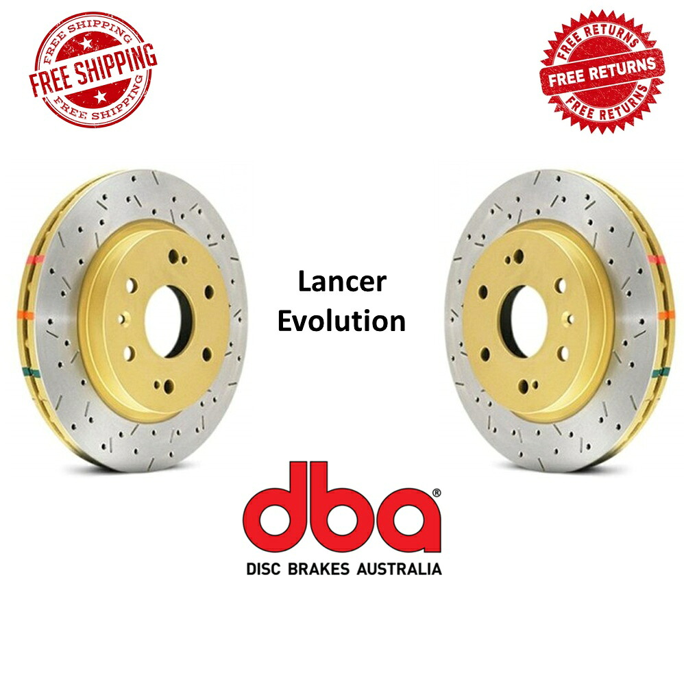 brake disc rotor DBAドリルとスロット付きT3スロットリアブレーキディスクローターペアフィット03-06進化 DBA Drilled & Slotted T3 Slot Rear Brake Disc Rotor Pair Fits 03-06 Evolution【並行輸入品】|Us Custom Parts Shop USDM
