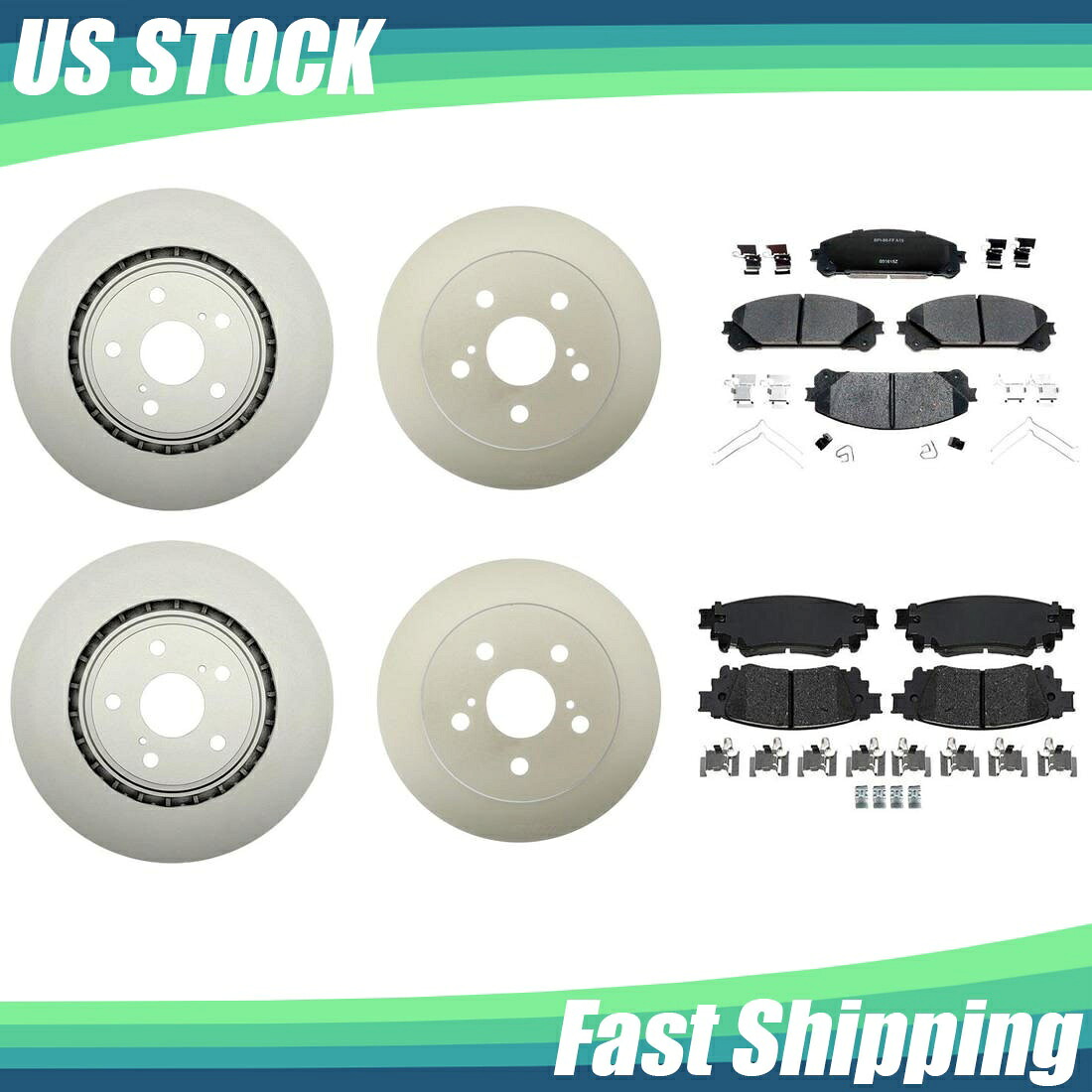 brake disc rotor [後部] Brakenetic Premium Slotted Brake Rotors + posi静かbpk95890 For Lexus NX200t 2017 2016 2015 Front Rear Kit Coated Brake Rotors Ceramic Pads【並行輸入品】｜Us Custom Parts Shop USDM