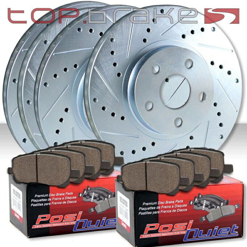 brake disc rotor 中心部部品パフォーマンスディスクブレーキと906.40011 tcp (F&R) TOPBRAKES Drill Slot Brake Rotors + POSI QUIET SM Pads TBP19016【並行輸入品】