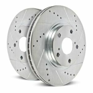 brake disc rotor frtディスクブレーキローターブレーキローターストップar82132xpr Power Stop EBR828XPR Evolution Drilled Slotted/Plated Brake Rotor Pair Front NEW【並行輸入品】