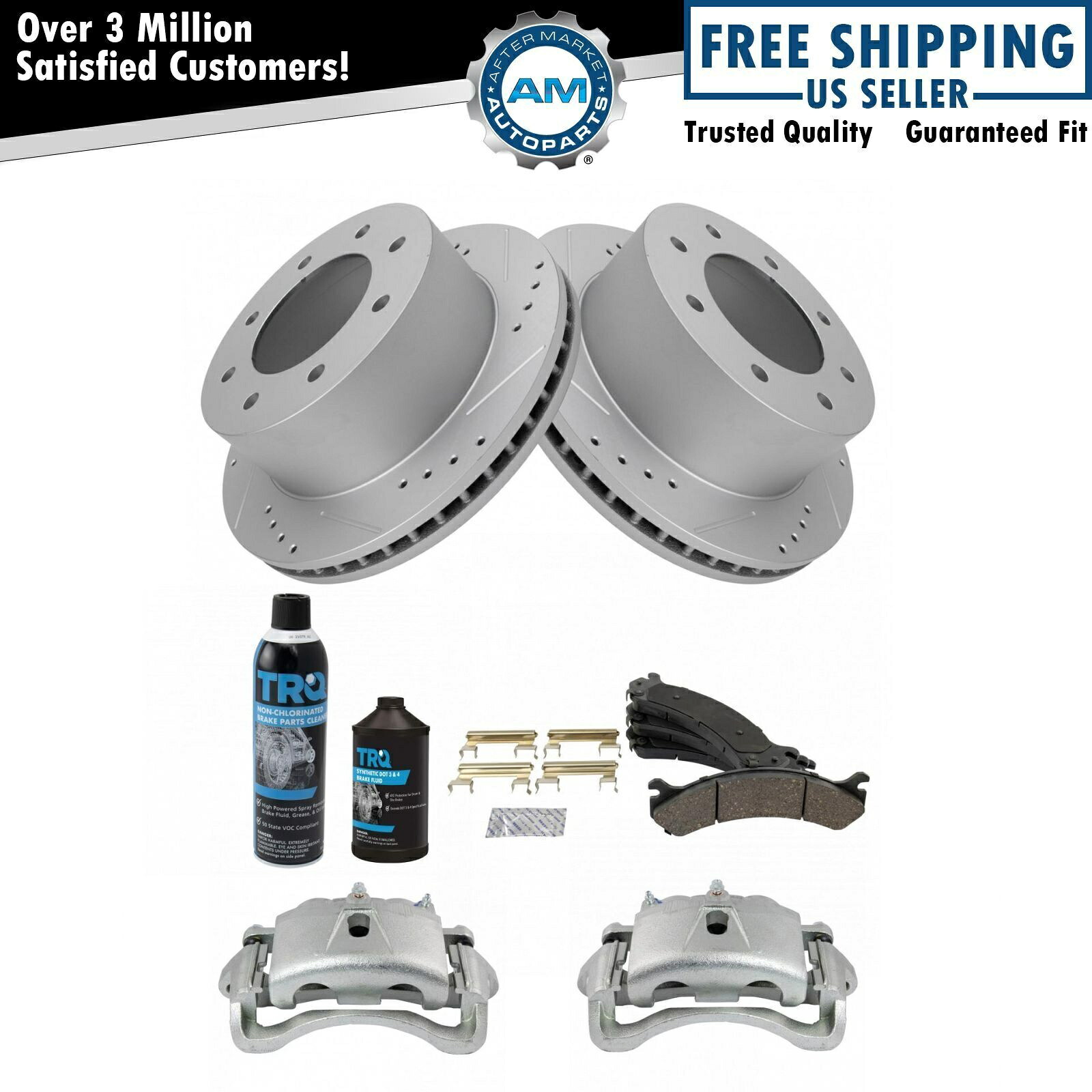 brake disc rotor GM用の後部セラミックブレーキパッドパフォーマンスローターとキャリパーキット Rear Ceramic Brake Pad Performance Rotor & Caliper Kit for GM Dually【並行輸入品】｜Us Custom Parts Shop USDM