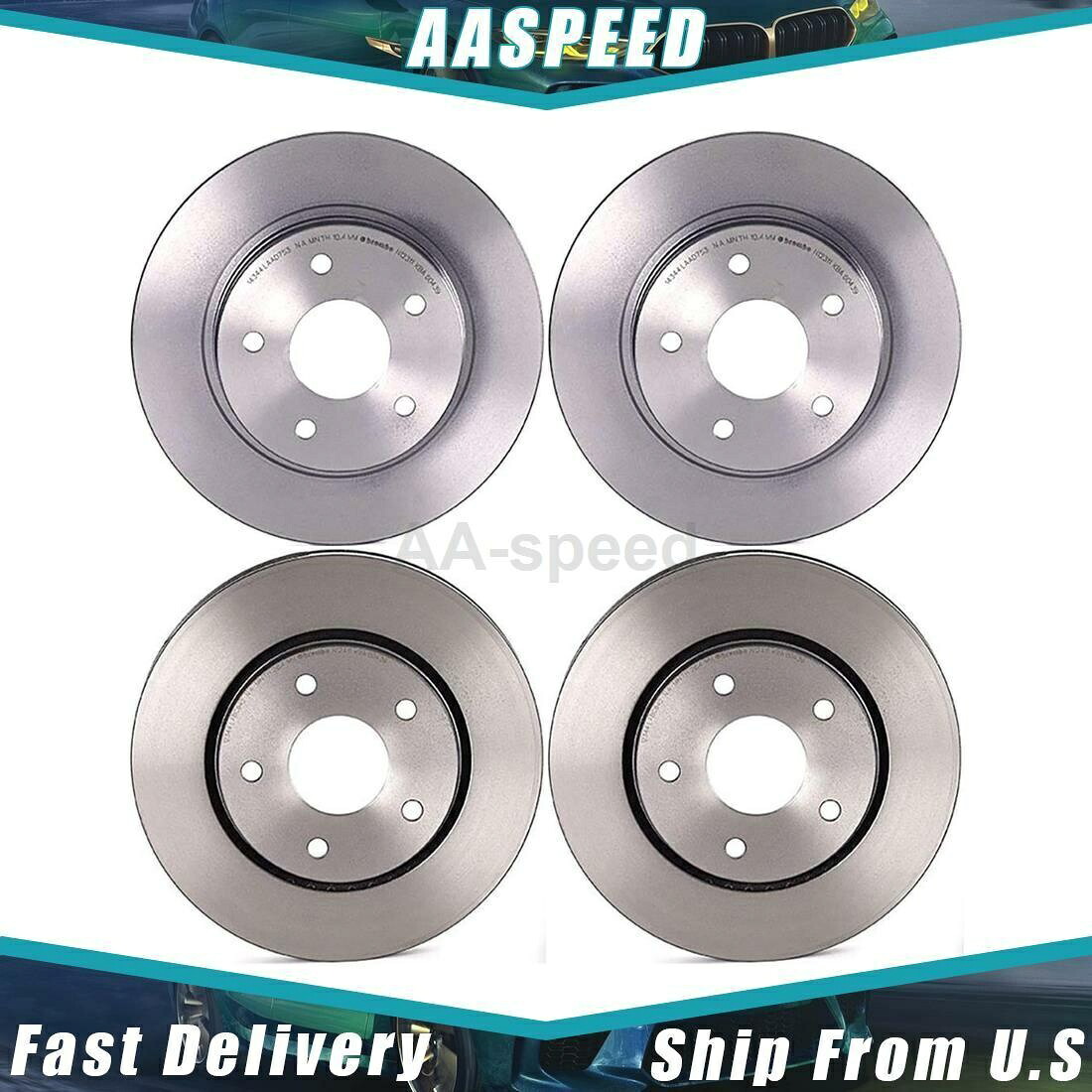 brake disc rotor [フロント+リア] Brakenetic Premium Gt For 2008-2016 Dodge 4X Front Rear Disc Brake Rotor Brembo【並行輸入品】