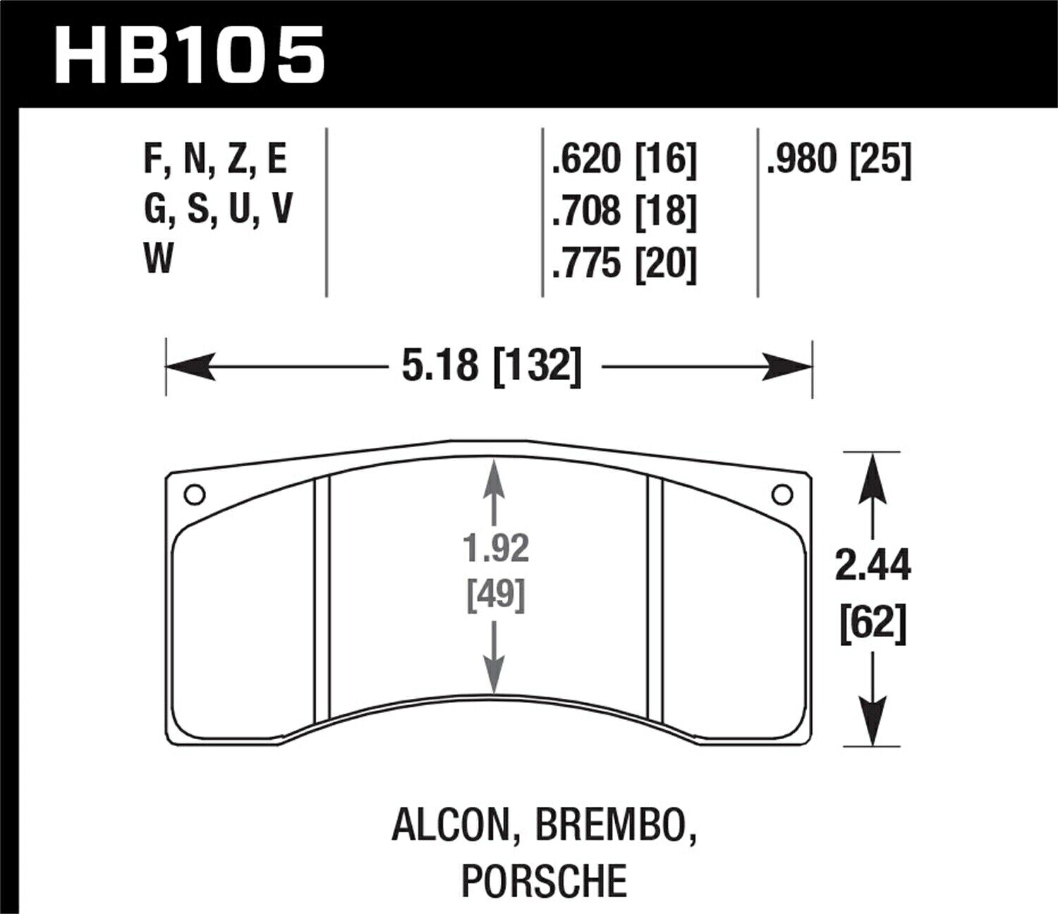 brake disc rotor [フロント+リア] Brakenetic Premium RS Hawk Performance HB105Q.775 DTC-80 Disc Brake Pad【並行輸入品】