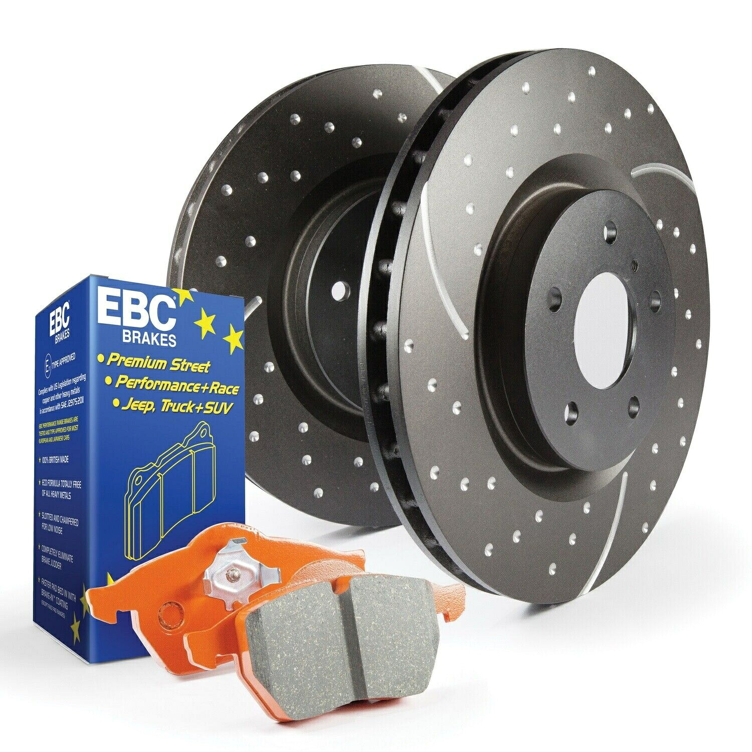 brake disc rotor 2010年から2011年年 + +リアクロスリアクロスとパッドメルセデスE550セダン EBC Brakes S8KF1094 S8 Kits Orangestuff and GD Rotors【並行輸入品】|Us Custom Parts Shop USDM