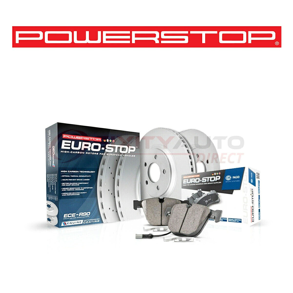 brake disc rotor （フロントフロント）パワーパフォーマンスドリルドロットめっきブレーキp54160 Power Stop EuroStop Disc Brake Pads & Rotor for 2004-2005 BMW 545i 4.4L V8 - qd【並行輸入品】｜Us Custom Parts Shop USDM