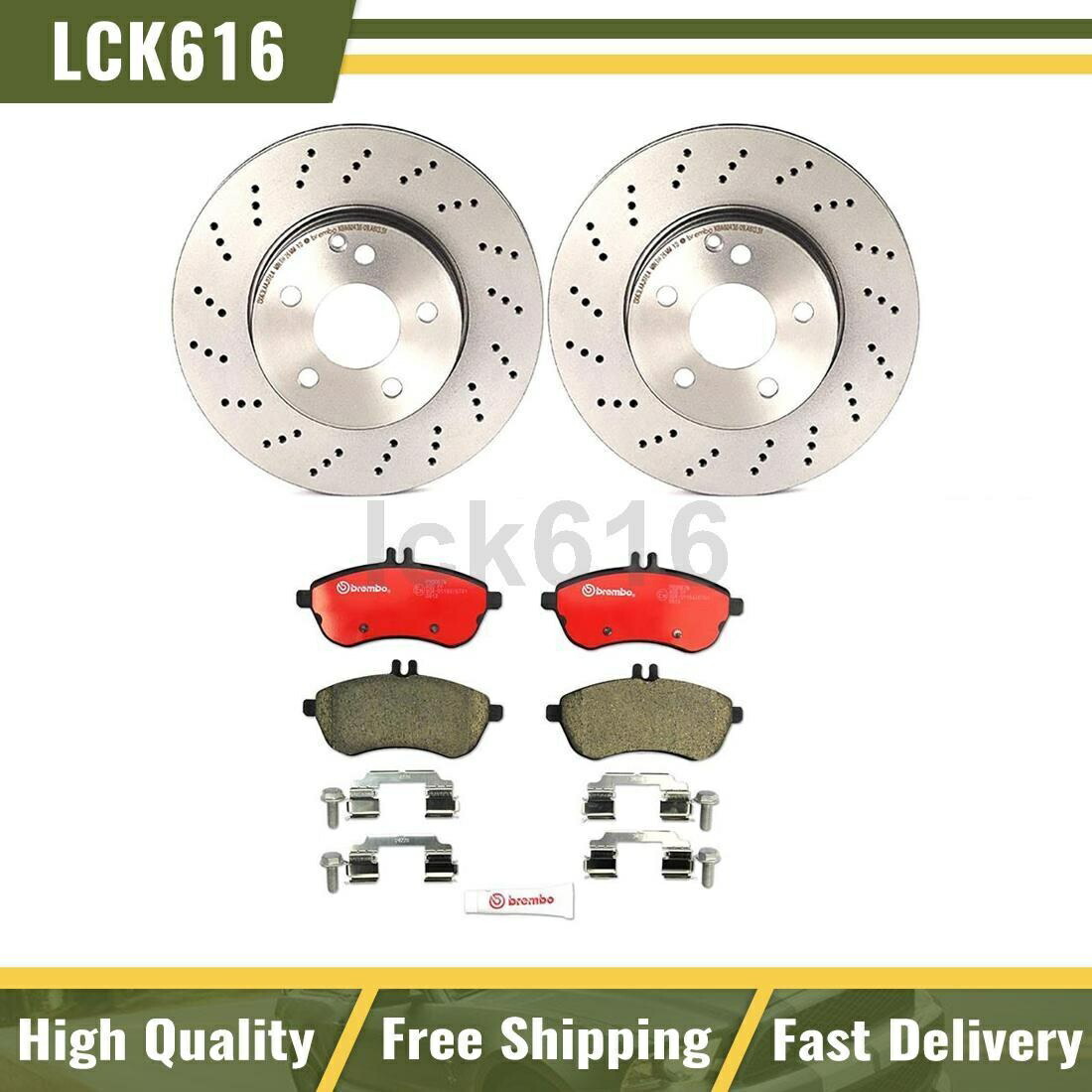 brake disc rotor 2008年から2012年のメルセデスベンツC300のフロントブレンボブレーキキットパッドとローター Front Brembo Brake Kit pads and rotors For 2008-2012 Mercedes-Benz C300【並行輸入品】 86,878円
