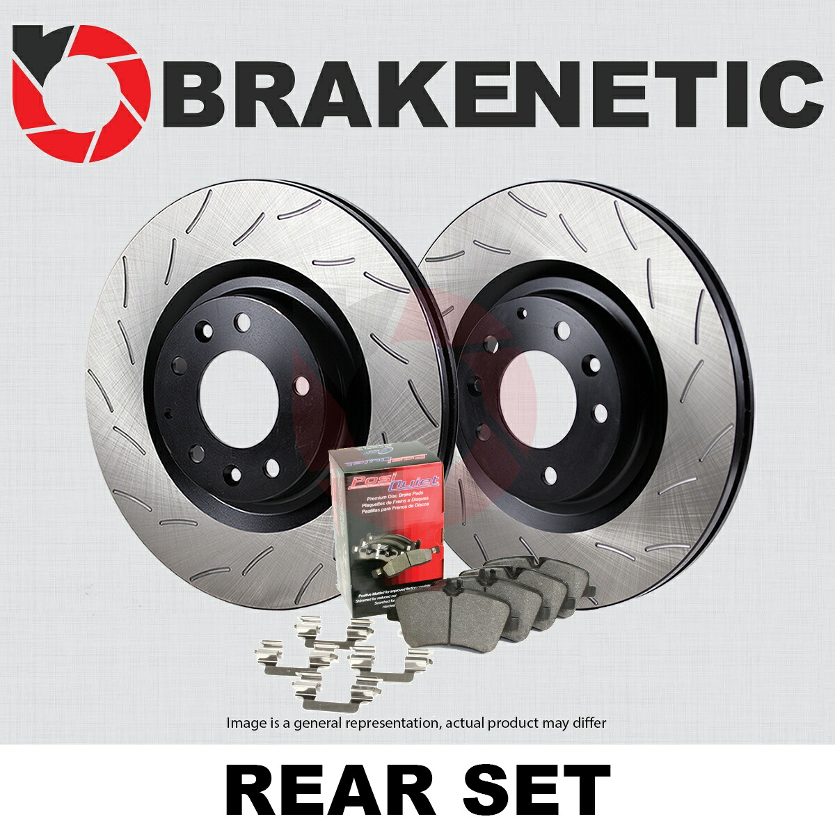 brake disc rotor [リア] Brakenetic Premium RSスロットブレーキディスクローター + POSI静かなパッドBPK91954 [REAR] BRAKENETIC PREMIUM RS SLOT Brake Disc Rotors + POSI QUIET Pads BPK91954【並行輸入品】｜Us Custom Parts Shop USDM