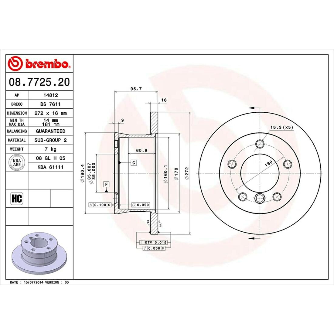 brake disc rotor メルセデスベンツG500 2008-2002のフロント＆ブレンボリアOE同等のブレーキローター Front & Brembo Rear OE Equivalent Brake Rotors For Mercedes-Benz G500 2008-2002【並行輸入品】｜Us Custom Parts Shop USDM