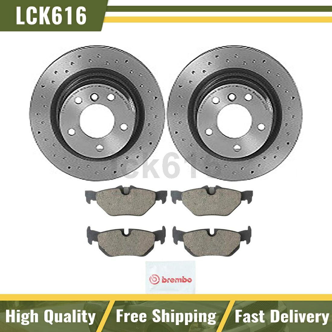 brake disc rotor 2006年から2006年のBMW 325i用のリアブレンボブレーキセラミックパッドドリルドローター＆スロットローター Rear Brembo Brake Ceramic Pads Drilled & Slotted Rotors For 2006-2006 BMW 325i【並行輸入品】｜Us Custom Parts Shop USDM