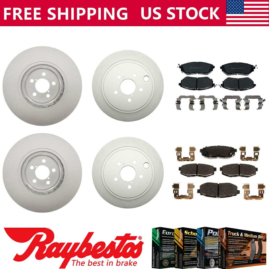 brake disc rotor 2010-2014スバルアウトバックフロントリアキットコーティングブレーキローターとセラミックパッド Fits 2010-2014 Subaru Outback Front Rear Kit Coated Brake Rotors & Ceramic Pads【並行輸入品】|Us Custom Parts Shop USDM